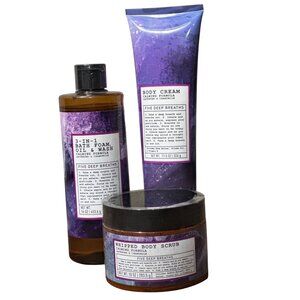 Five Deep Breaths Lavender & Chamomile Body Scrub, Bath Foam & Body Cream Bundle